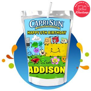 Battle for dream island Capri Sun Birthday Labels Digital File Printable Instant Download
