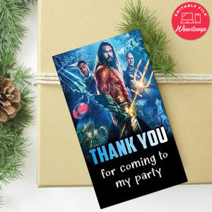 Aquaman 2 Thank You Tag Customizable Template To Print At Home Instant Download