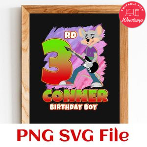 Chuck E Cheese Birthday PNG file template
