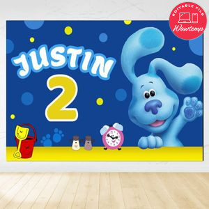 Blue's Clues Backdrop Digital File Template Instant Download