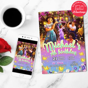 Kids Birthday Template Printable, Kids Birthday, Kids Editable Mobile Invite Customizable Template Instant Download