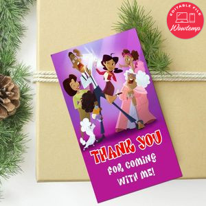 The proud family Thank you tag Customizable Template to Print at Home Instant Download
