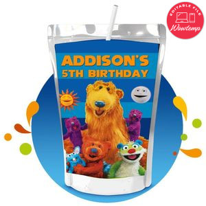 Bear in the big blue house Capri Sun Birthday Label Digital File Printable Instant Download