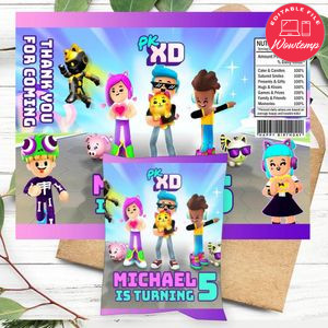 PK-XD Birthday Chip Bag Digital File Printable Instant Download