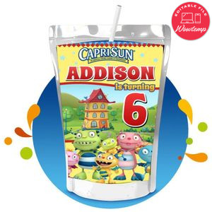 Henry Hugglemonster Capri Sun Birthday Labels Digital File Printable Instant Download