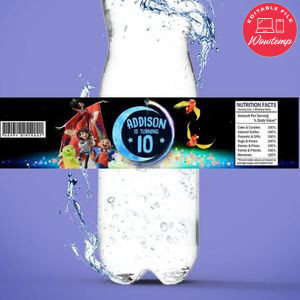 Over the moon Birthday Water Bottle Label Template to Print at Home Instant Download