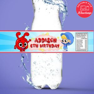 Morphle Birthday Water Bottle Label Template to Print at Home Instant Download