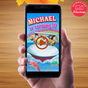 Barbie Dolphin Magic Birthday Video Invitation Digital Template Customizable Instant Download