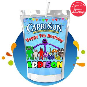 Garten of banban Capri Sun Birthday Labels Digital File Printable Instant Download
