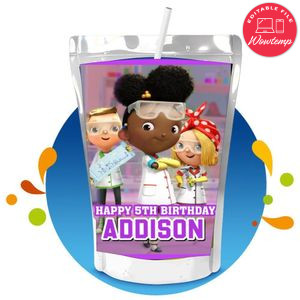 Ada Twist scientist Capri Sun Birthday Labels Digital File Printable Instant Download