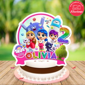 True and the Rainbow Kingdom Cake Topper Template Printable Instant Download