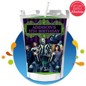Beetlejuice 2 Capri Sun Birthday Label Digital File Printable Instant Download