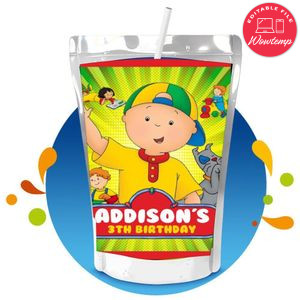Caillou Capri Sun Birthday Label Digital File Printable Instant Download