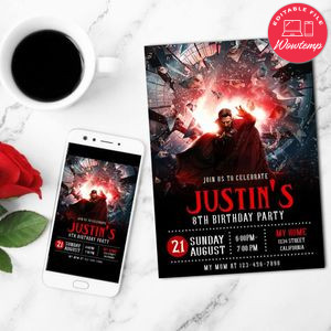 Doctor Strange 2 Mobile Invite Customizable Template Instant Download