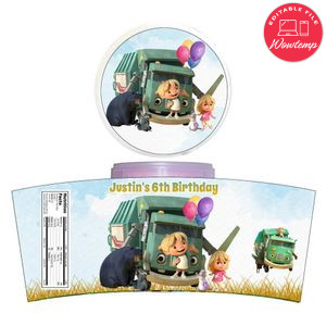 Trash Truck Cotton Candy Label Template To Print At Home Instant Download