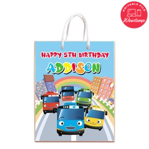 Tayo The Little Bus Gift Bag Label Template Printable Instant Download