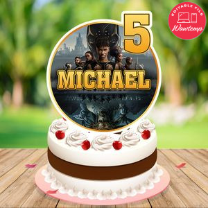 Wakanda Forever Birthday Cake Topper Template Printable Instant Download