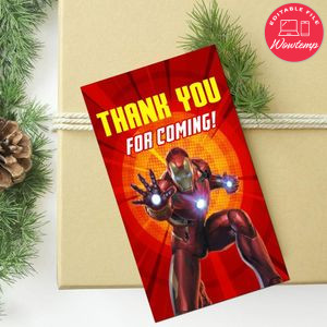 Iron Man Thank You Tag Customizable Template To Print At Home Instant Download