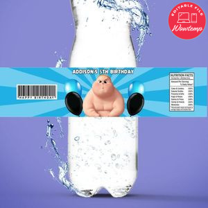 Jimbo boss baby Birthday Water Bottle Label Template to Print at Home Instant Download