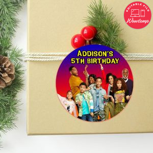 Family Reunion Circle Sticker Template Customizable To Print At Home Instant Download