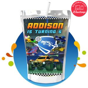 Rocket League Capri Sun Birthday Labels Digital File Printable Instant Download