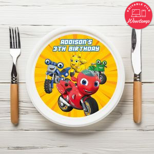 Ricky Zoom Birthday Plate Template Customizable To Print At Home Instant Download