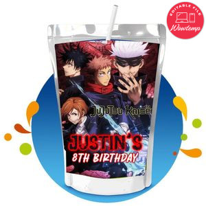 Jujutsu Kaisen Capri Sun Birthday Labels Digital File Printable Instant Download