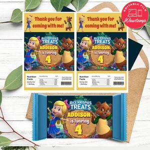 Goldie and Bear Rice Krispies Treats Template Printable Instant Download