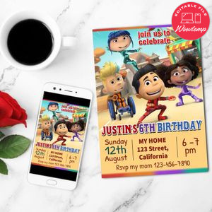 Team zenko go Birthday Invitation Customizable Template to Print at Home Instant Download
