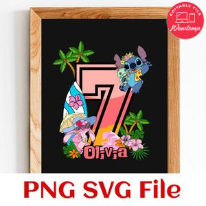 Stitch And Angel Birthday Customer request PNG file template