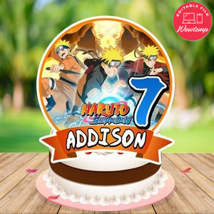 Naruto shippuden Cake Topper Template Printable Instant Download