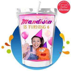 Ms. Rachel Capri Sun Birthday Label Digital File Printable Instant Download