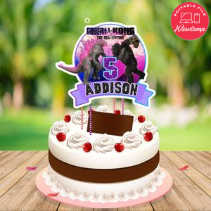 Godzilla X Kong: The New Empire Cake Topper Template Printable Instant Download