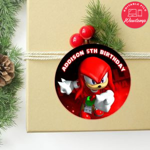 Knuckles Circle Sticker Template Customizable To Print At Home Instant Download