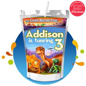 Land before Time Capri Sun Birthday Labels Digital File Printable Instant Download
