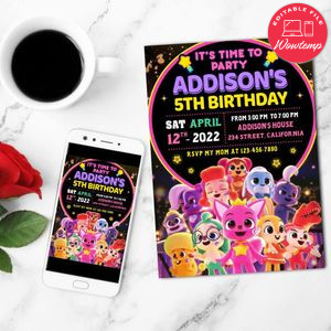 Pinkfong Sing-along Movie 2 Mobile Invite Customizable Template Instant Download