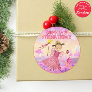 Pinkalicious Circle Sticker Template Customizable To Print At Home Instant Download