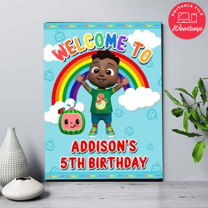 Cocomelon Cody Birthday Welcome Sign Digital File Printable Instant Download