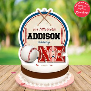 Little rookie Birthday Cake Topper Template Printable Instant Download