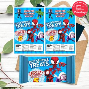 Spidey Rice Krispies Treats Template Printable Instant Download