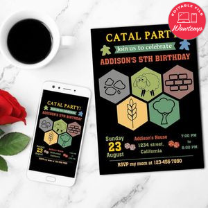 Settlers Of Catan Mobile Invite Customizable Template Instant Download