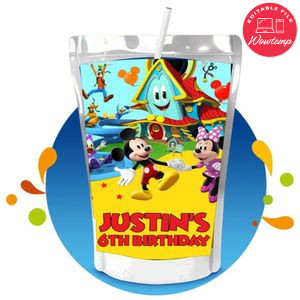 Mickey Mouse Funhouse Capri Sun Birthday Labels Digital File Printable Instant Download