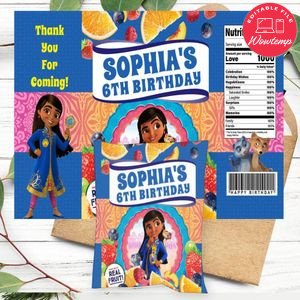 Mira Royal Detective Birthday Party Fruit Snack Bag Digital File Printable Instant Download