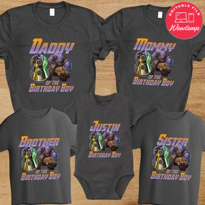 Thanos Family Birthday PNG file template