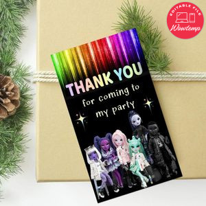 Shadow High Thank You Tag Customizable Template To Print At Home Instant Download