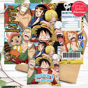 One piece Birthday Chip Bag Digital File Printable Instant Download