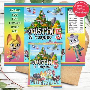 Creature Cases Birthday Chip Bag Digital File Printable Instant Download