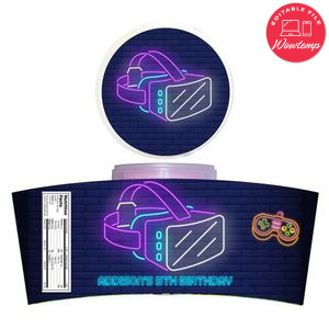 Virtual Reality Game Cotton Candy Label Template To Print At Home Instant Download