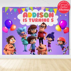 Kazoops Birthday Backdrop Digital File Template Instant Download