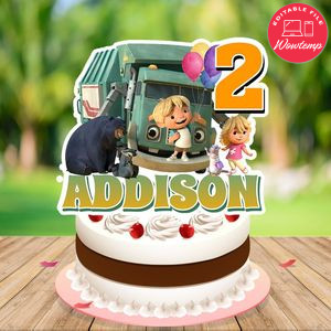 Trash Truck Cake Topper Template Printable Instant Download